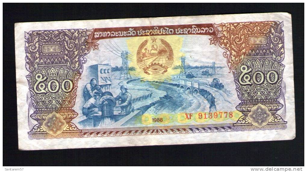 Billet De Banque Nota Banknote Bill 500 KIPS LAOS 1988 - Laos
