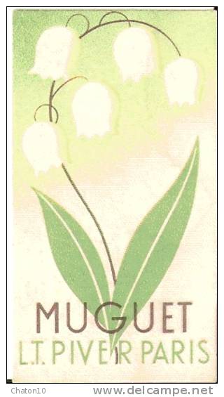 CARTE Parfumée MUGUET - L.T. PIVER PARIS Avec Publicité Au Verso "KLEBER & ANTOINETTE, 17 Ru Gl Saussier à TROYES - Vintage (until 1960)