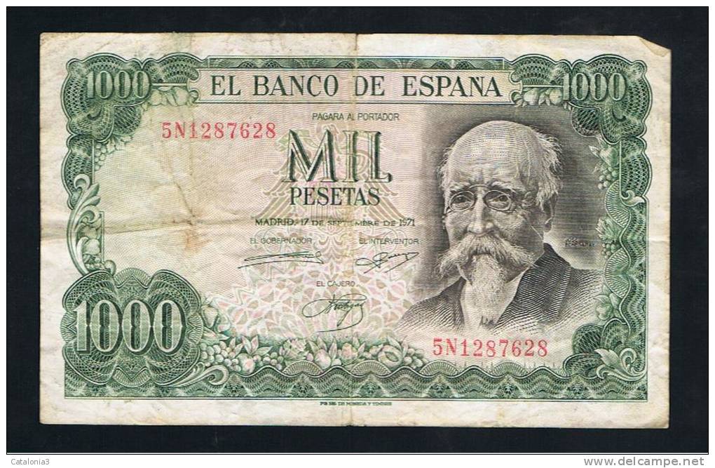 BILLETE ESPAÑA -  1000 Pesetas  1971 - Other & Unclassified