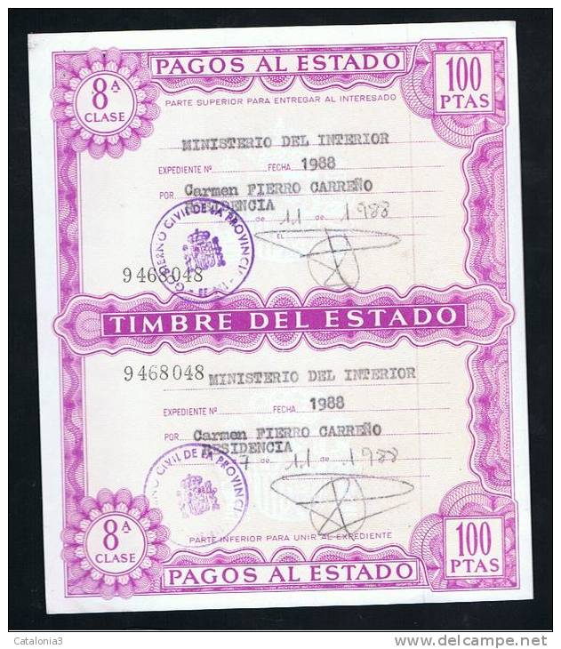 BILLETE ESPAÑA -  100 Pesetas  PAGO DE ESTADO - Otros & Sin Clasificación