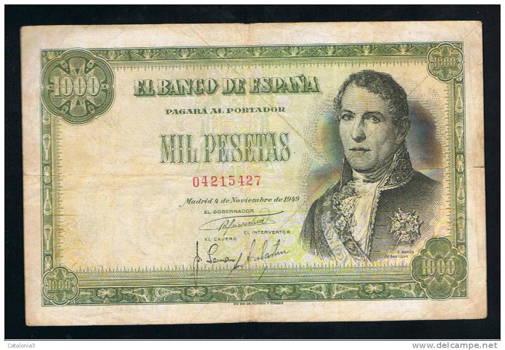 BILLETE ESPAÑA -  1000 Pesetas  1949 - Altri & Non Classificati