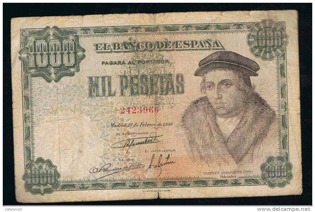 BILLETE ESPAÑA -  1000 Pesetas  1946 - Other & Unclassified