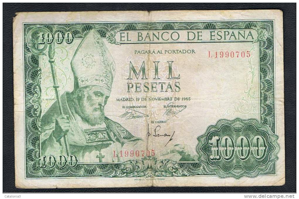 BILLETE ESPAÑA -  1000 Pesetas 1965 - Other & Unclassified