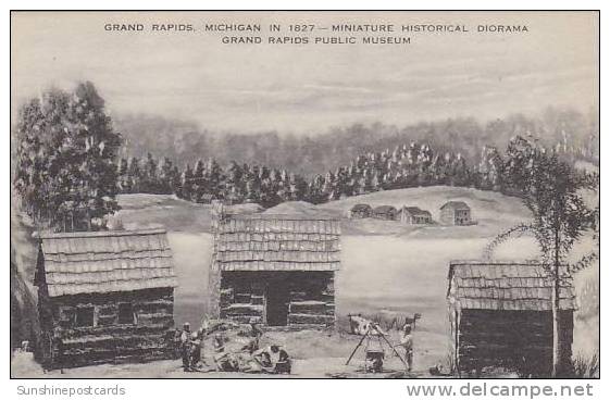 Michigan Grand Rapids Michigan In 1827 Miniature Historical Diorama Grand Rapids Public Museum Artvue - Grand Rapids