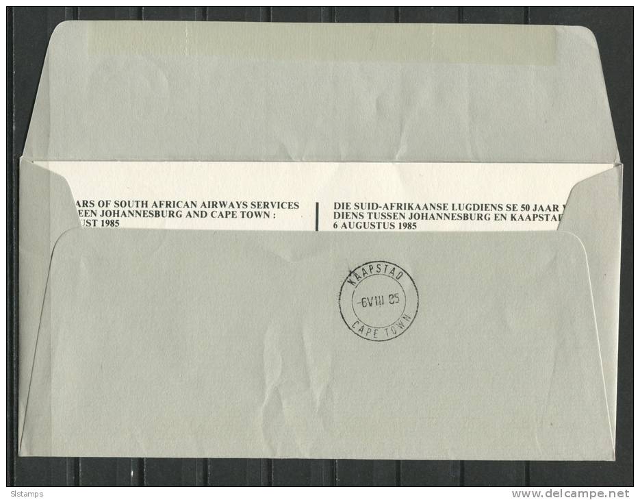 South Africa 1985 Cover Special Cancel SAASAL Airways Service - Lettres & Documents