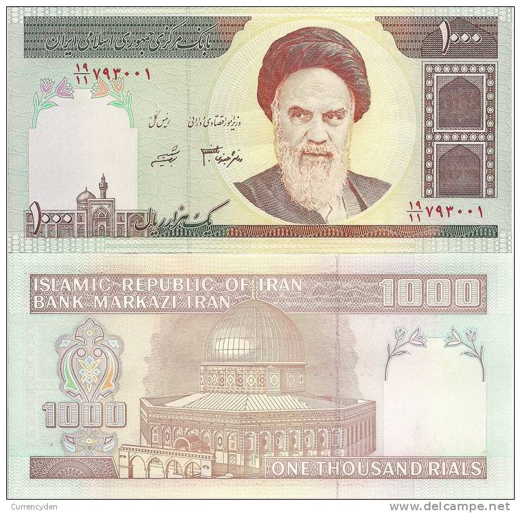 Iran P143, 1000 Rials, Khomeini / Dome Of The Rock READ - Iran