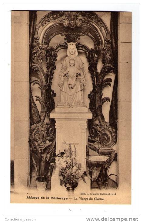 Cp , ABBAYE DE LA MELIERAYE , La Vierge Du Cloître , Vierge - Sculptures