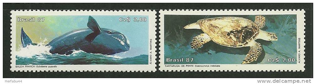 Brazil      " Turtle & Whale"      Set     SC# 2102-03   MNH** - Unused Stamps