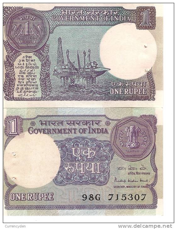 India P78Ab, 1 Rupee, Offshore Drilling Platform $4CV - Indien