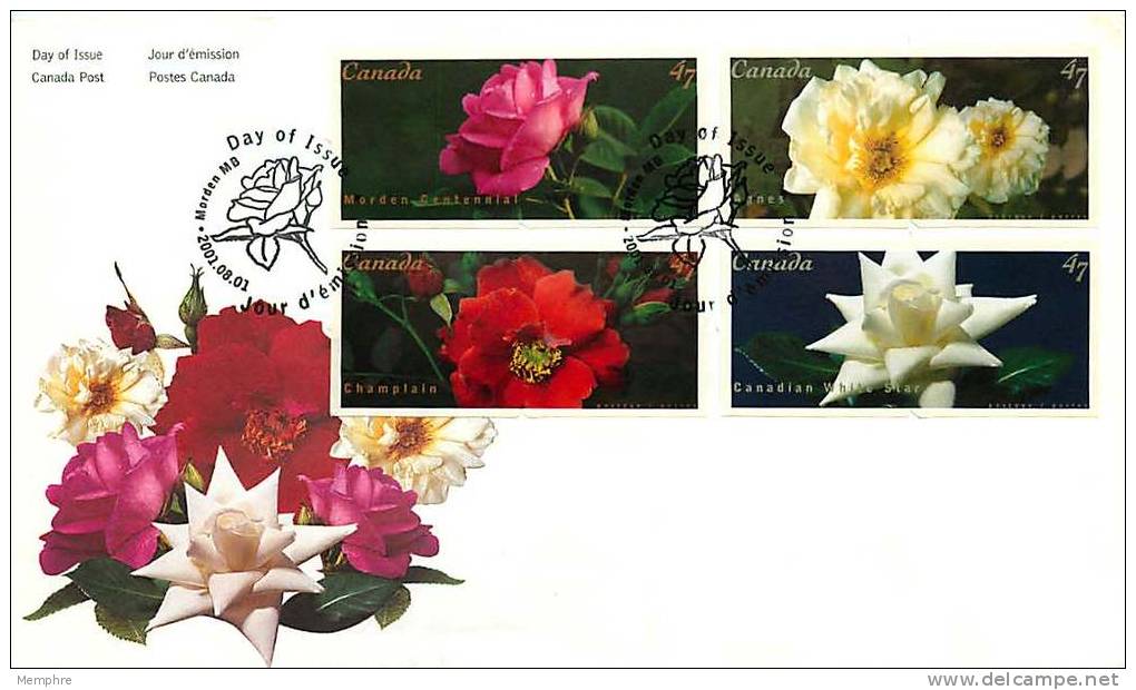 2001 Roses  From Booklet Sc 1911-14 - 2001-2010