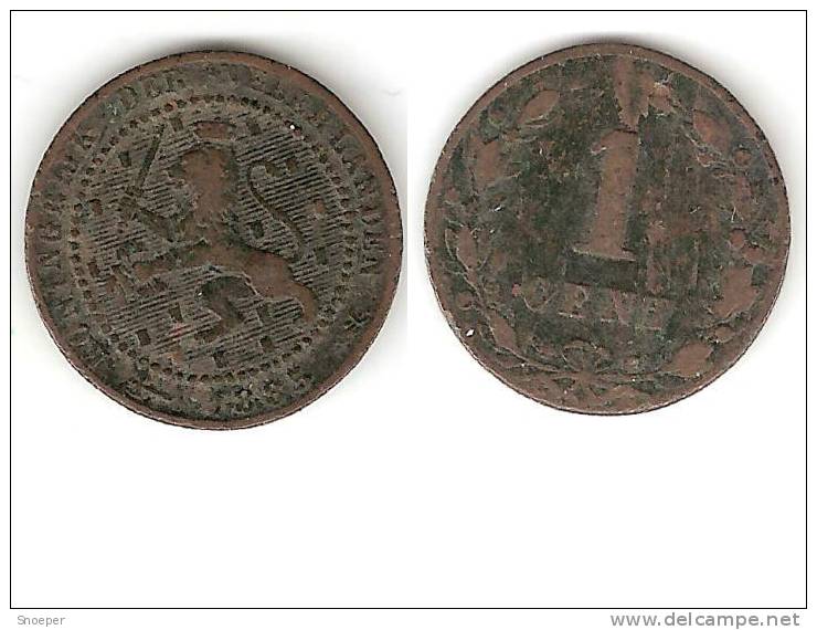 Netherlands  1 Cent 1883 Km 107   Fr+ - 1849-1890 : Willem III