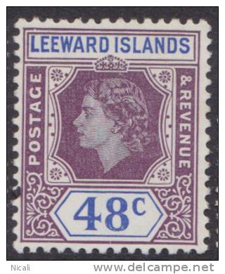 LEEWARD IS QE 1954 48c SG 136 HM XZ254 - Leeward  Islands