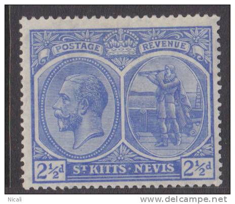 ST KITTS-NEVIS 1920 2 1/2d KGV SG 28 HM XZ816 - St.Christopher-Nevis-Anguilla (...-1980)
