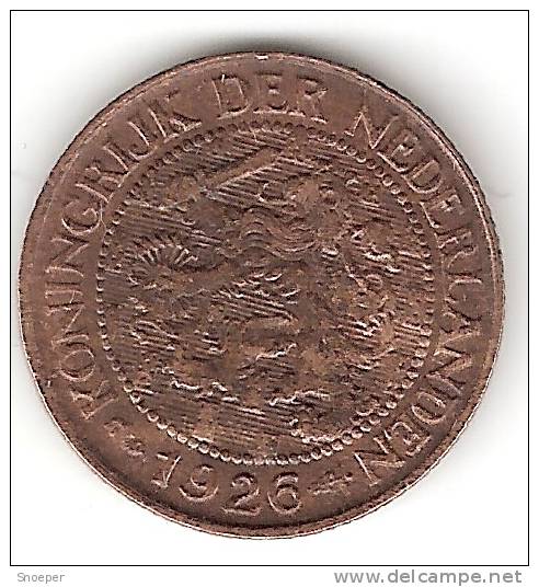 Netherlands  1 Cent 1926 Km 152   Xf+ !!!! - 1 Centavos