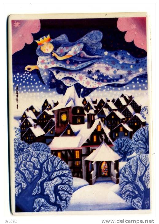 Carte En  Porcelaine Vilbocard -  Villeroy Bosch -  Stille Nacht - Silent Nignt - Douce Nuit - Paysage De Neige- Réf :M2 - Porzellan