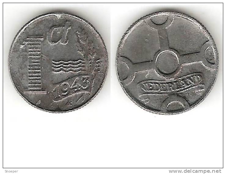 Netherlands  1 Cent 1943 Km 170   Xf  !!! - 1 Cent