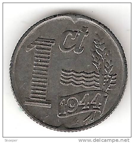 Netherlands  1 Cent 1944 Km 170   Unc !!!catalog Val 2016  35,00$ - 1 Cent