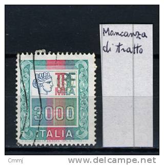 1978 -  Italia - Italy -  Catg. Sass. 1054Aa  Alto Valore L.3000 Tratto Mancante  - Used - (H24022013....) - Varietà E Curiosità