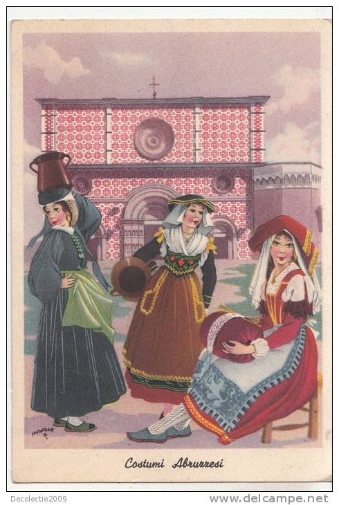 BR54994 Costumi Abruzzesi   Folklore Costume  Paint Peintures     2 Scans - Autres & Non Classés