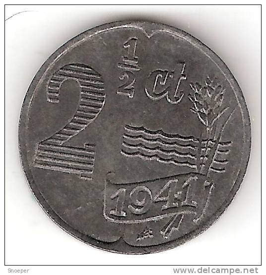 Netherlands  2,5 Cents 1941  Km 171  Unc !!!catalog Val 2016 = 60,00$ - 1 Cent