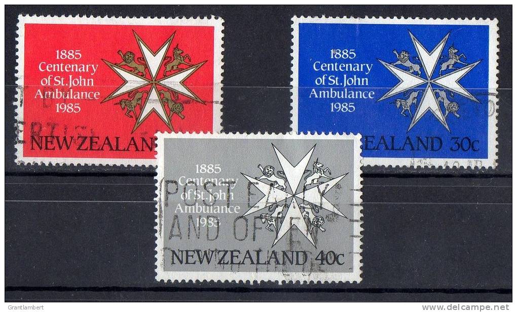 New Zealand 1985 St John Ambulance Centenary Set Of 3 Used - Used Stamps