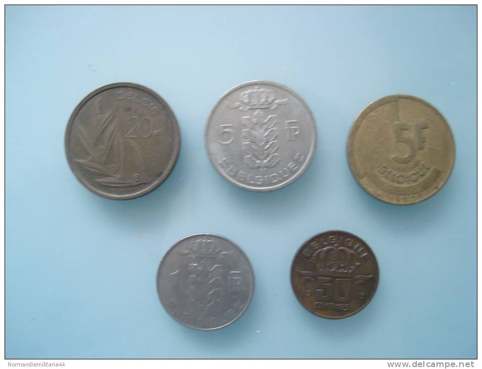 1 Lot De 5  Pieces Belges - Non Classés