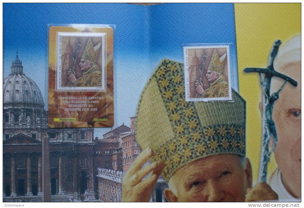 ITALY 2005 - OFFICIAL FOLDER OF ITALIAN POSTAL SERVICE IN HONOR OF THE POPE BENEDICT