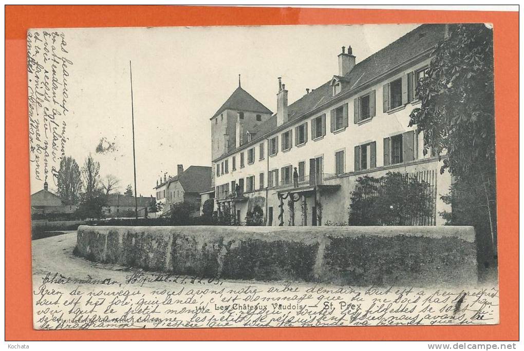 U108, St. Prex , Château, Précurseur, Circulée 1903 - Saint-Prex