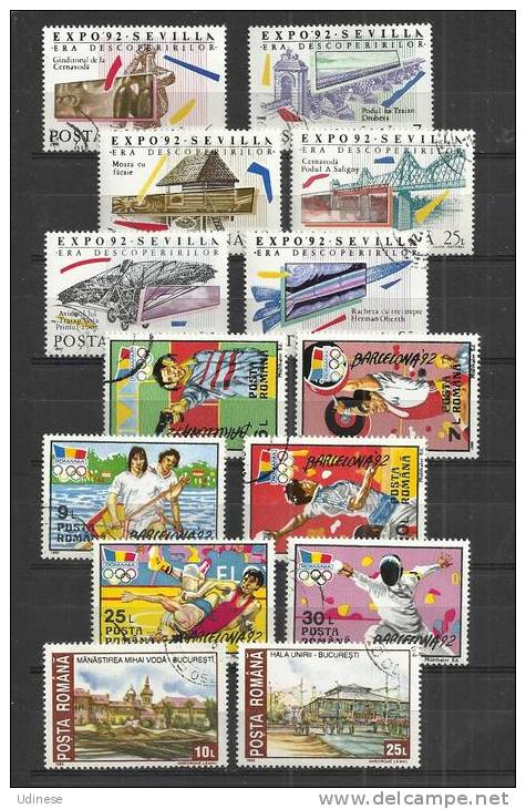 ROMANIA 1992-1993 - 14 DIFFERENT - USED OBLITERE GESTEMPELT USADOS - Used Stamps