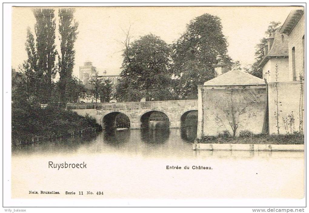 Postkaart / Carte Postale "Ruysbroeck - Entrée Du Château / Ingang Van Het Kasteel" - Sint-Pieters-Leeuw