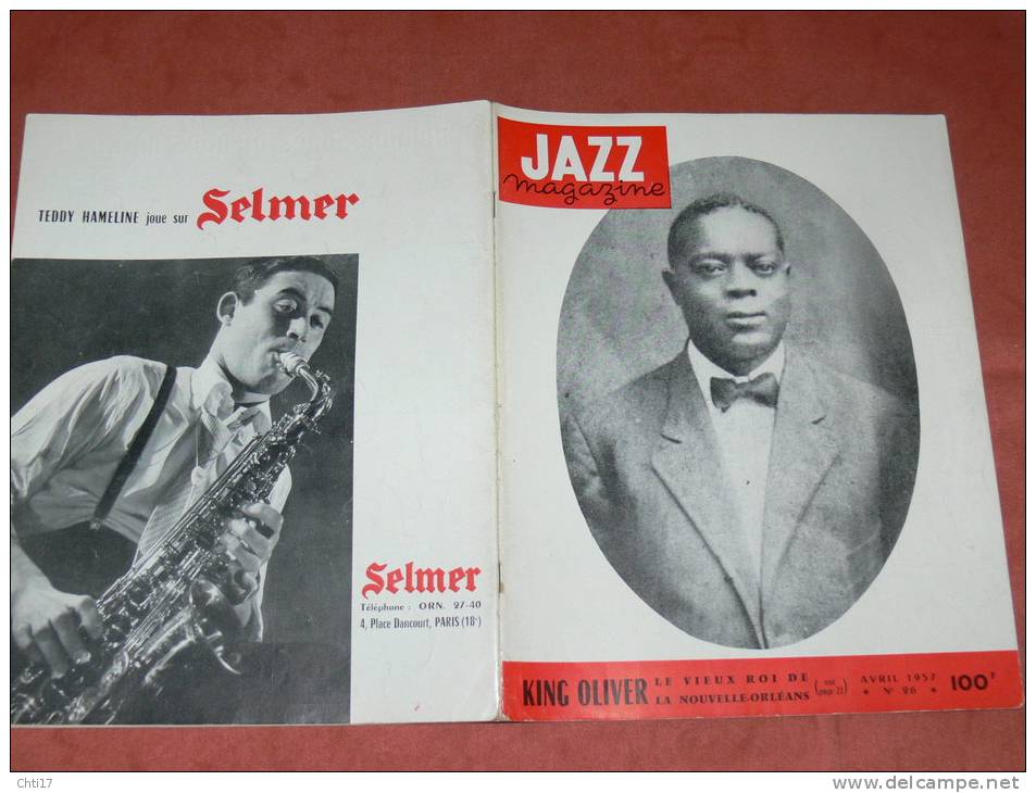 JAZZ MAGAZINE   AVRIL  1957  N° 26  / KING OLIVER / SONNY PARKER / ELLA FITGERALD / THELONIUS MONK / PAUL CHAMBERS / - Musique