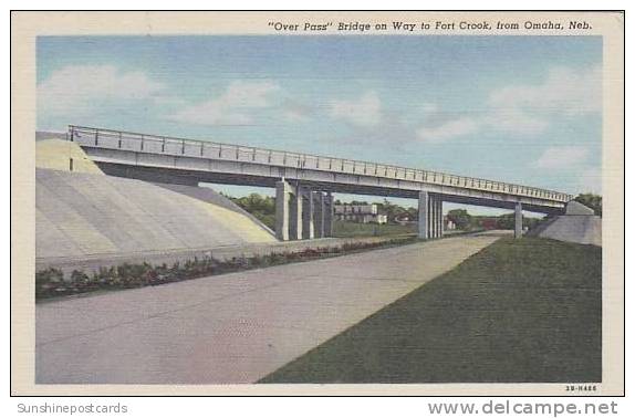 Nebraska Omaha Bridge On Way To Fort Crook Over Pass - Omaha