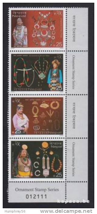 2005 - NEPAL - Michel 853/856 (**/MNH) - Jewelry/Bijouterie - Tharu, Sherpa, Newar & Limbu - Népal