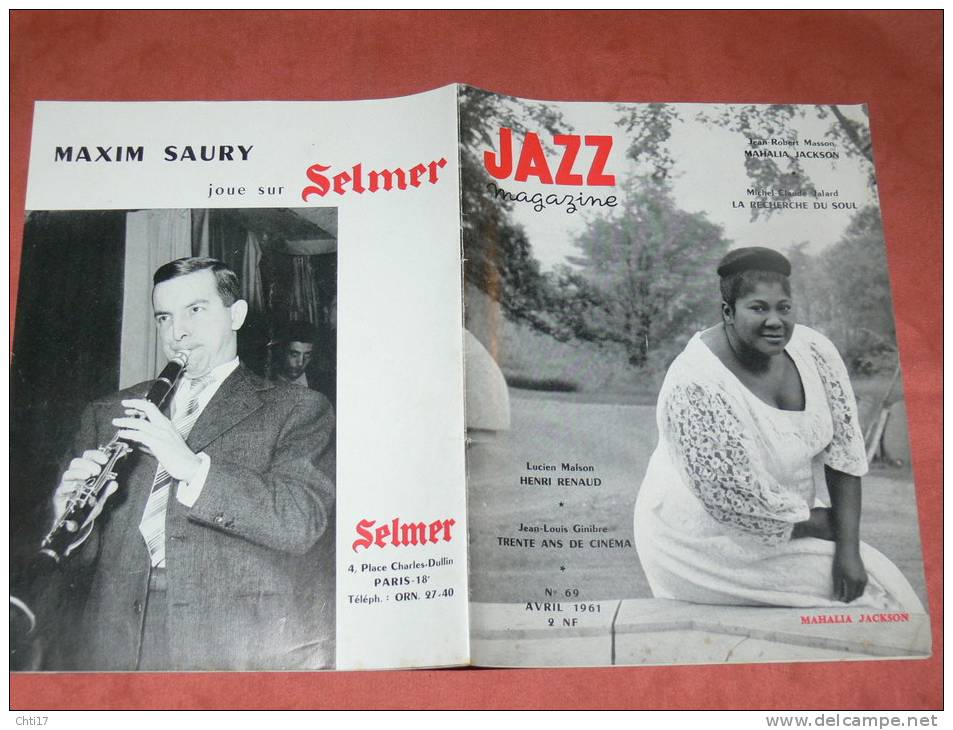 JAZZ MAGAZINE AVRIL 1961  N° 69  MAHALIA JACKSON / HENRI RENAUD / JR MASSON / LE SOUL - Music