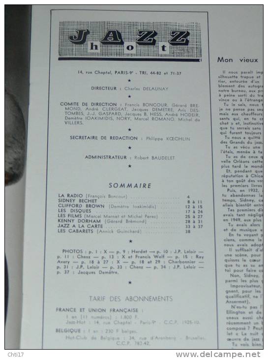 JAZZ HOT 1959 N° 144 JUIN CLIFFORD BROWN / SIDNEY BECHET / KENNY DOHRAM - Music