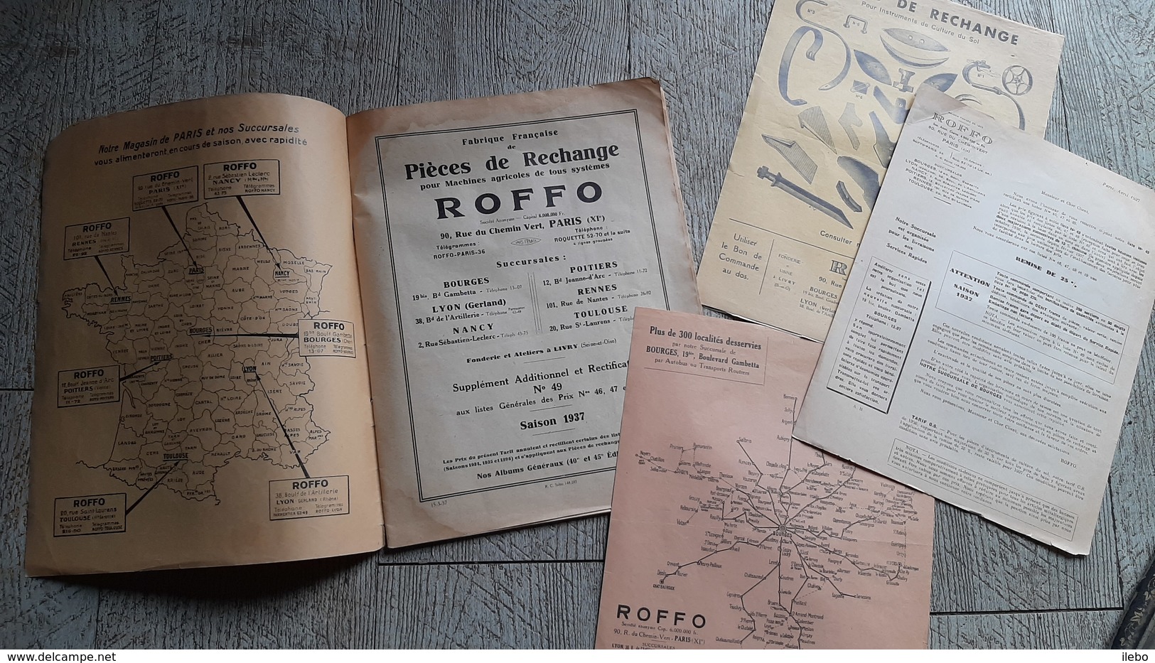 Brochure Tarif Pièces De Rechange Machines Agricoles Roffo 1937 Dessins Livry - Supplies And Equipment