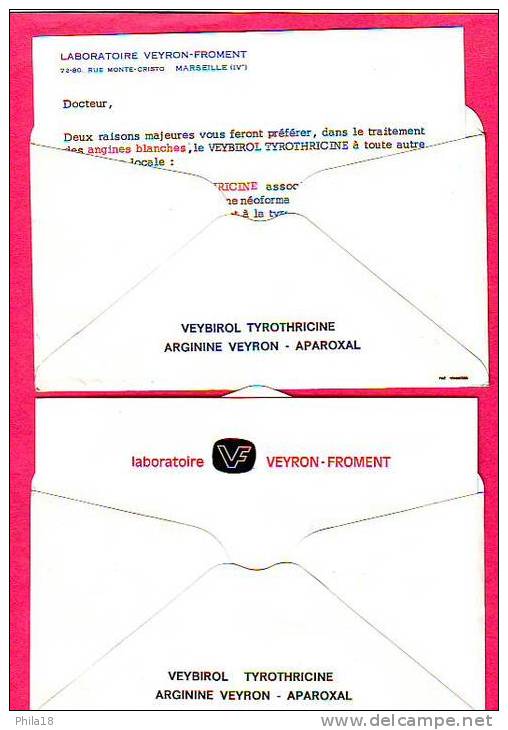 5 Env 1er Jour AVEC PUB ARGININE VEYRON DE MONACO-SUISSE-LIECHTENSTEIN Avec Leur Carton Publicitaire à L'intérieur - Farmacia