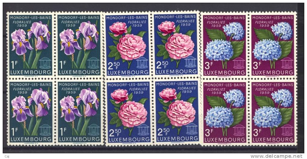 Luxembourg  -  1959  :  Yv  564-66  **  Fleur - Flower - Nuovi