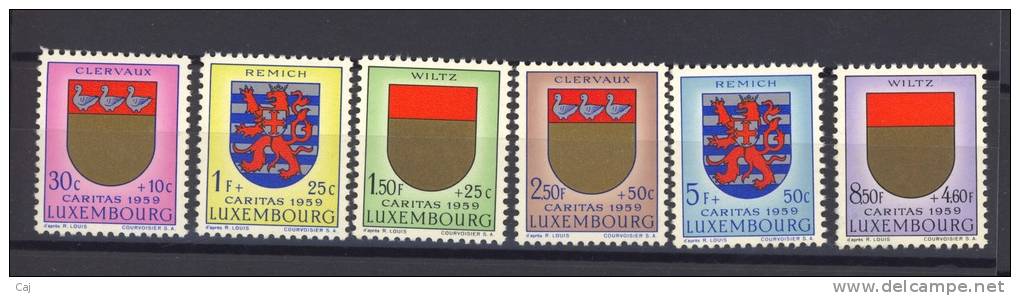 Luxembourg  -  1959  :  Yv  570-75  ** - Nuovi