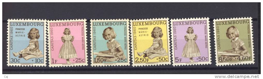 Luxembourg  -  1960  :  Yv  589-94  **                ,         N2 - Nuovi