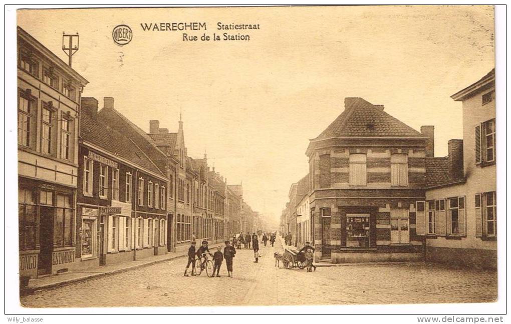 Postkaart / Carte Postale "Waereghem / Waregem - Statiestraat / Rue De La Station" - Waregem