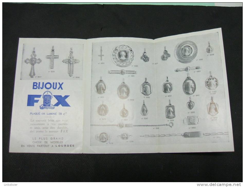 Image Pieuse, Dépliant : Cantique De Lourdes / Bijoux Fix - 1956 - Devotion Images