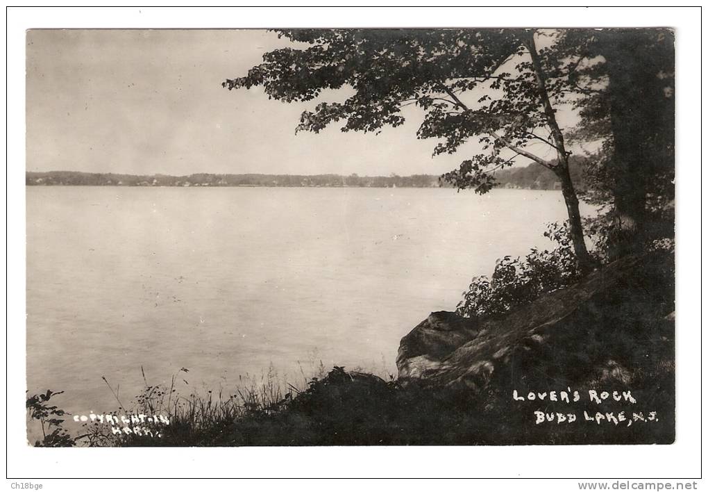 Carte Photo  : New  Jersey : Budd Lake  :  Lover's Rock - Autres & Non Classés