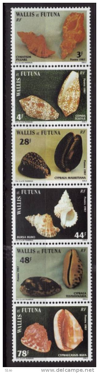 WALLIS Et FUTUNA 1987  BANDE  Coquillages  Shell 360 à 365  Neuf  Sans  Charnière Cote 7,75  €uros - Ongebruikt