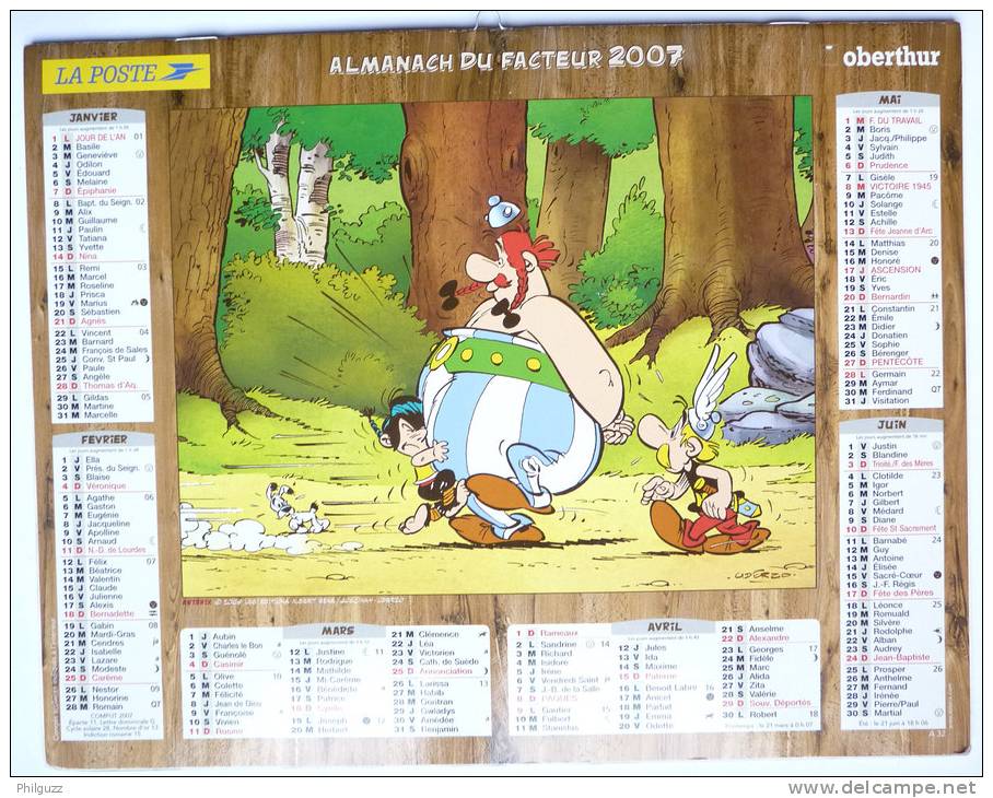 CALENDRIER ALMANACH DES PTT 2007 - ASTERIX - UDERZO GOSCINNY - Agendas & Calendarios