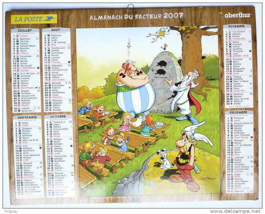 CALENDRIER ALMANACH DES PTT 2007 - ASTERIX - UDERZO GOSCINNY - Agendas & Calendarios