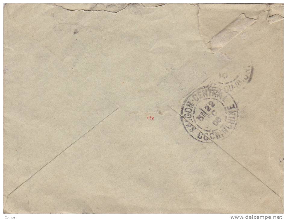 MARCOPHILIE, 1908, Indochine, Entier Lettre 10c , TOURANE ANNAM Pour MARSEILLE /3420 - Storia Postale