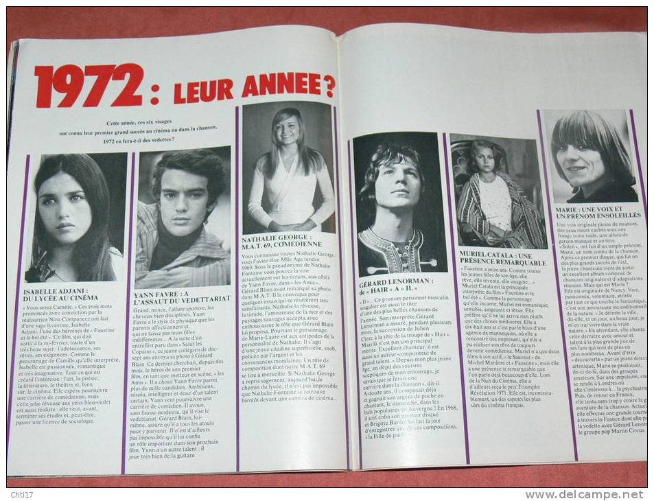 MLLE AGE TENDRE 1972  JANVIER  N° 86 ISABELLE ADJANI / DENEUVE / HARDY / DANI / VARTAN