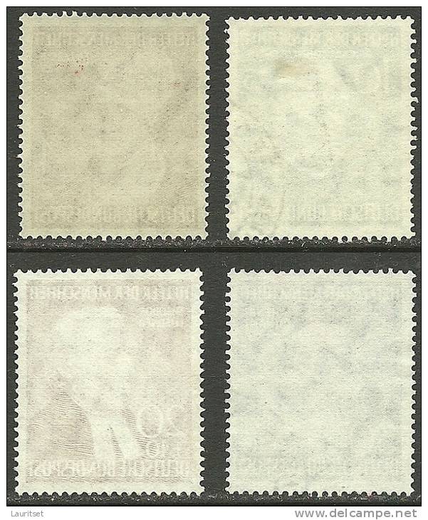 Deutschland BRD 1953 Wohlfahrt Helfer Der Menschheit Michel 156 - 159 MNH/ O - Gebruikt