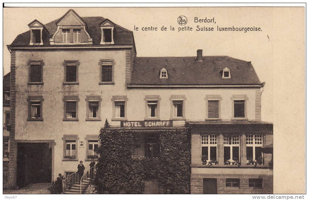 BERDORF- Grand Duché LUXEMBOURG - HOTEL SCHARFF En Face L'église- VOIR 2 SCANS - - Berdorf